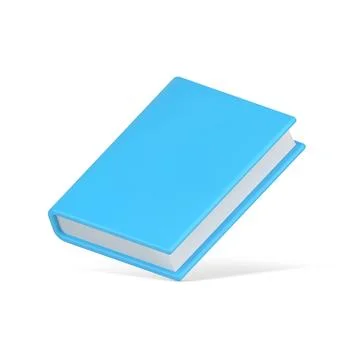 Blue 3d book vector icon. Hardcover educational literature 스톡 일러스트
