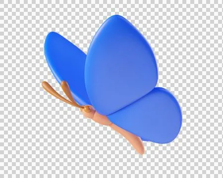 Blue 3D butterfly, isolated on background Illustrazione stock