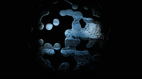 Blue 3d circle textured shape Stock Footage 134456280