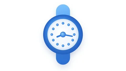 Blue 3D Clock Watch Animation on White Background Stock Footage 346451152
