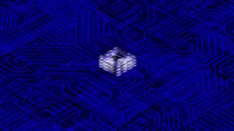 Blue 3d Computer chip AI Computer processor Mother board circuit background Stock-Footage 272484046