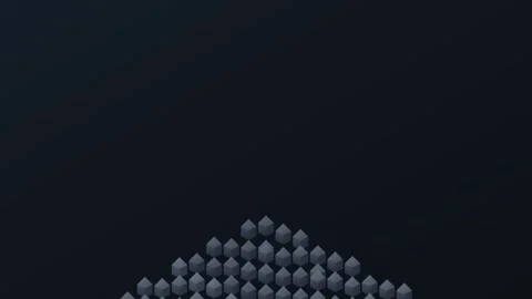 Blue 3D Cube Wave Loop - Geometric Grid Surface Tech Background 库存影片 341568295
