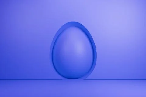 Blue 3D Easter egg on minimalist podium background. Stock Illustration