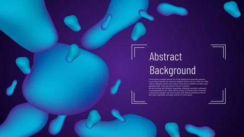 Blue 3d fluid object graphic blend with purple for Sci-FI background Stock Illustration