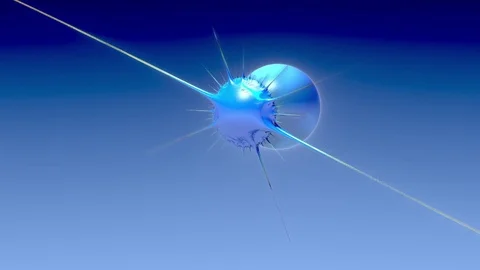 Blue 3D fractal space object Stock-Footage 80312094