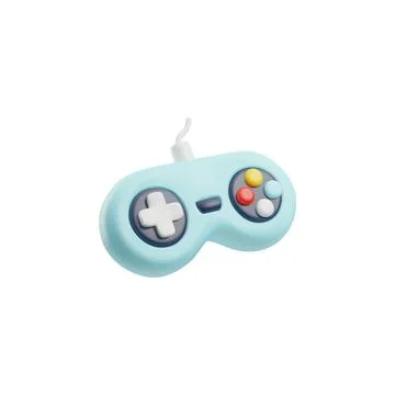 Blue 3D gamepad vector illustration, cartoon style. イラスト素材