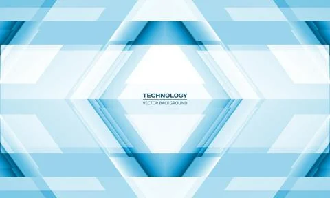 Blue 3D geometric abstract technology background with rhombus frame. Digital hi Stock Illustration