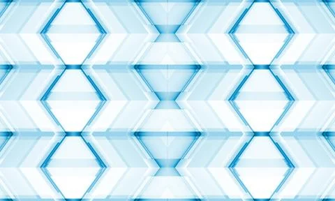 Blue 3D geometric abstract technology background with rhombus frames. Digital hi Stock Illustration