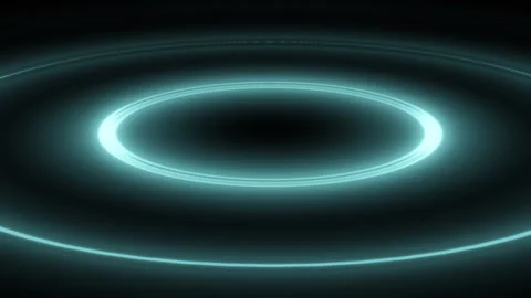 Blue 3D Glowing Radio Waves on Black Background. Stock Footage 333942378