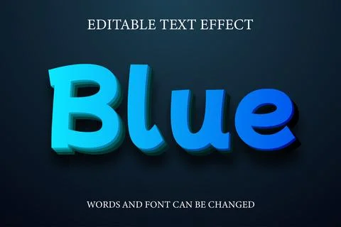 Blue 3d gradient style text effect Stock Illustration