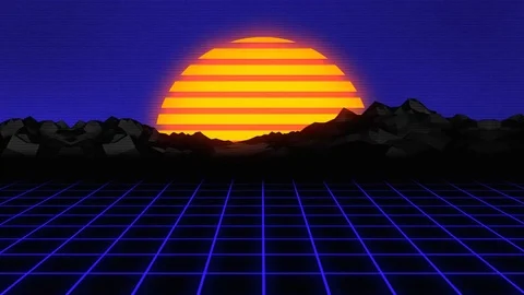 Blue 3D Grid Retro Design Stock Footage 120973726