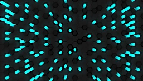 Blue 3D hexagon tech background, vector illustration Stock Illustration