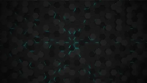 Blue 3D hexagon tech background, vector illustration Illustrazione stock