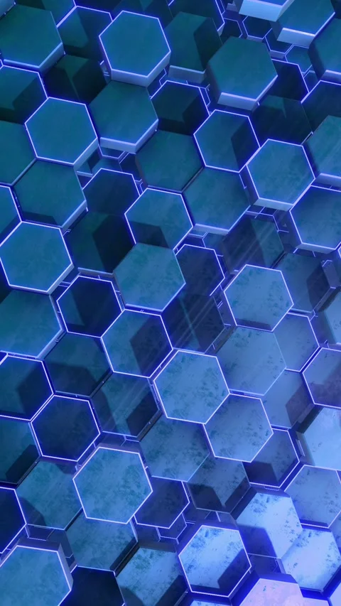 Blue 3D Hexagons Background 04 Stock Footage 294078406