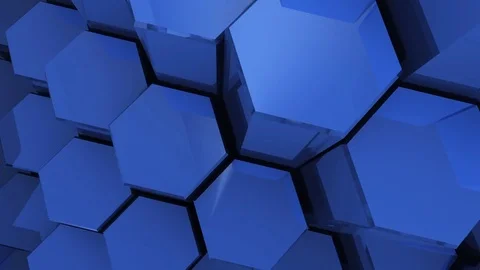 Blue 3d hexagons Moving Background Stock-Footage 79158690