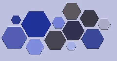 Blue 3d hexagons structure for beautiful geometric background Stock Illustration