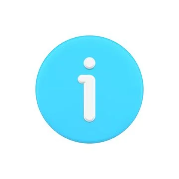 Blue 3d information icon vector illustration. Simple badge for answer ask c.. Stock Illustration