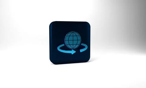 Blue 3d modeling icon isolated on grey background. Augmented reality or virtual 스톡 일러스트