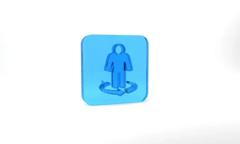 Blue 3d modeling icon isolated on grey background. Augmented reality or virtual Illustrazione stock