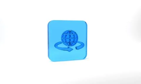 Blue 3d modeling icon isolated on grey background. Augmented reality or virtual Stock Illustration