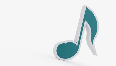Blue 3d music note concept on white background Illustrazione stock