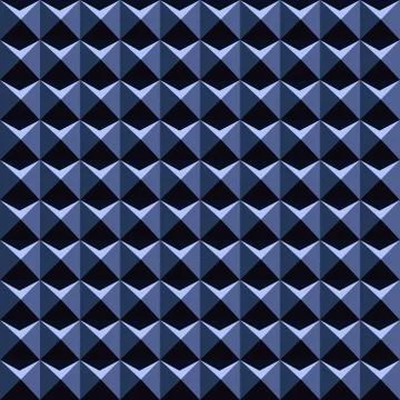 Blue 3d pattern - seamless vector background. Stock Illustration
