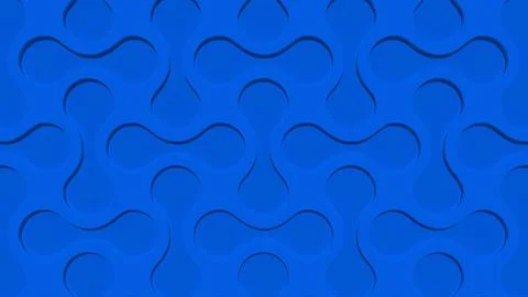 Blue 3d pattern waves light and shadow. Wall decorative panel 3d illustration Stock Illustration
