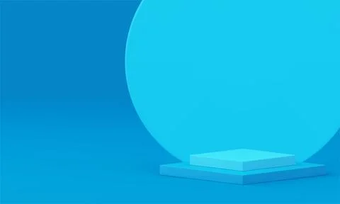 Blue 3d podium squared level stage circle wall showcase minimalist studio b.. イラスト素材