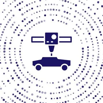 Blue 3D printer car icon isolated on white background. 3d printing. Abstract Illustrazione stock
