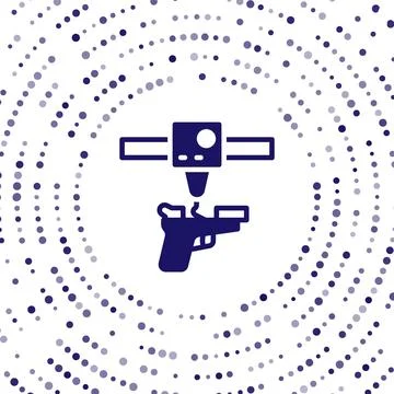 Blue 3D printer gun icon isolated on white background. 3d printing. Abstract Stock Illustration