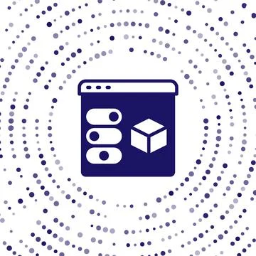 Blue 3D printer icon isolated on white background. 3d printing. Abstract circle Stock Illustration