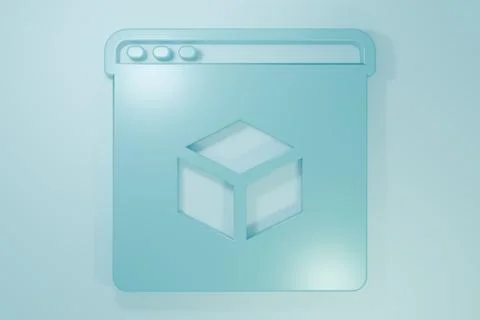 Blue 3D printer icon isolated on blue background. 3d printing. Minimalism c.. イラスト素材