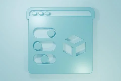 Blue 3D printer icon isolated on blue background. 3d printing. Minimalism c.. イラスト素材