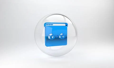 Blue 3D printer perfect copy icon isolated on grey background. 3d printing. G 库存插图