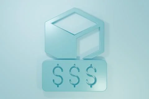 Blue 3D printer services icon isolated on blue background. 3d printing. Min.. Stock Illustration