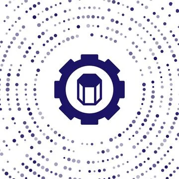 Blue 3D printer setting icon isolated on white background. 3d printing. Abstract Stock Illustration