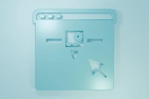 Blue 3D printer setting icon isolated on blue background. 3d printing. Mini.. 스톡 일러스트