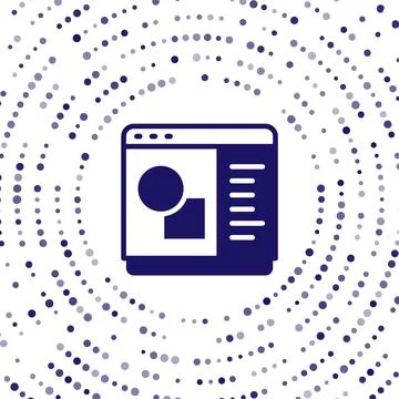 Blue 3D printer software icon isolated on white background. 3d printing Illustrazione stock