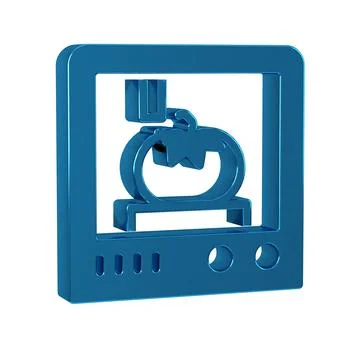 Blue 3D printing technology icon isolated on transparent background. Stock Illustration