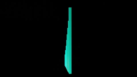 Blue 3d render growth graph with rising bars and arrow on black chromakey Stock Footage 290773397
