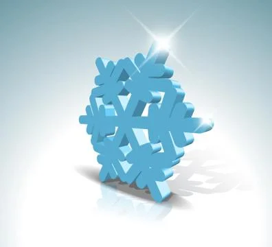 Blue 3D snowflake Illustrazione stock