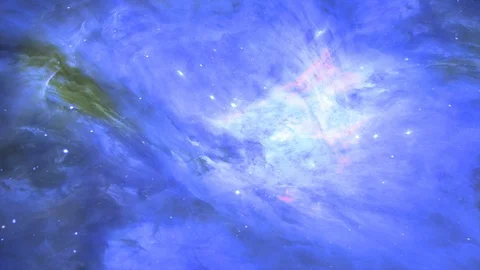 Blue 3D Space background. Moving stars rotation nebula Stock Footage 124066049