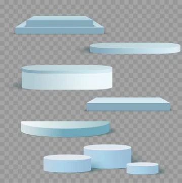 Blue 3d square and circle set templates for presentation with shadow backgrou Stock Illustration