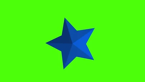 Blue 3D Star Animation with Rotating Motion for Celebration or Awards Video stock 341779673
