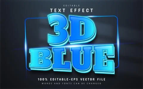 Blue 3d text effect Stock Illustration