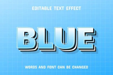 Blue 3d text effect Stock Illustration