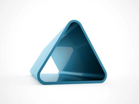 Blue 3d triangle isolated on white background Stock Illustration