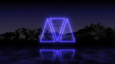 Blue 3D Triangle Retro Stock Footage 121027143