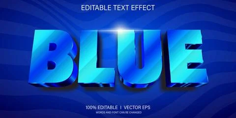 Blue 3d vector text effect with modern style design Stock Illustration