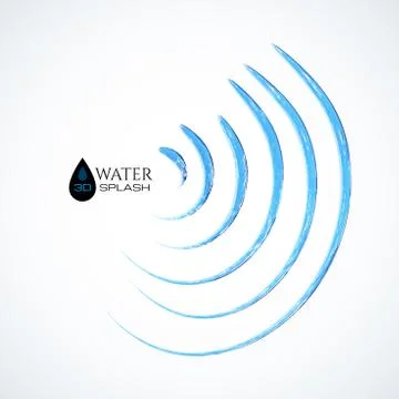 Blue 3D water splash isolated on white Stock Illustration